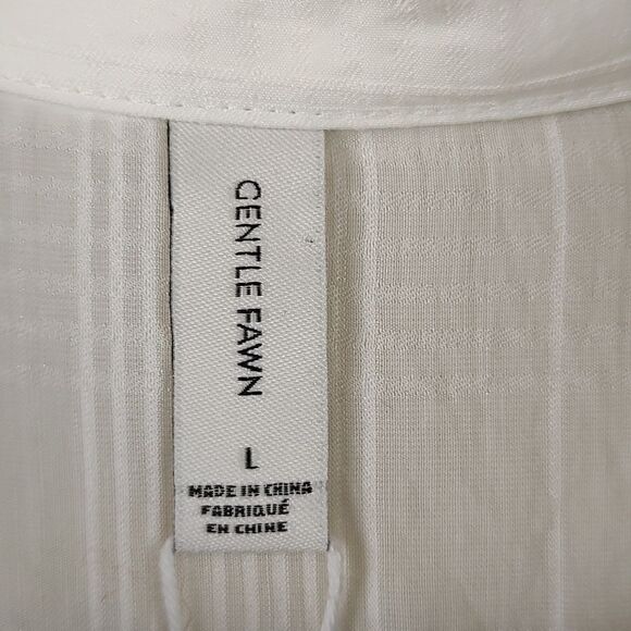 Gentle Fawn Semi Sheer Long Sleeve Button Down Blouse Size L NWT - Picture 2 of 14